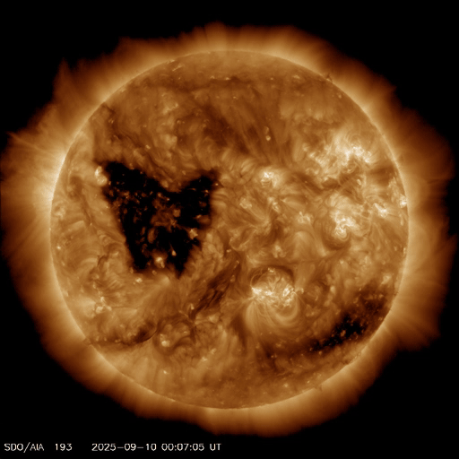 A butterfly-shaped hole on the solar surface.